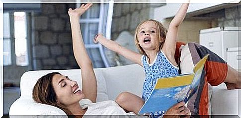 mother and daughter reading