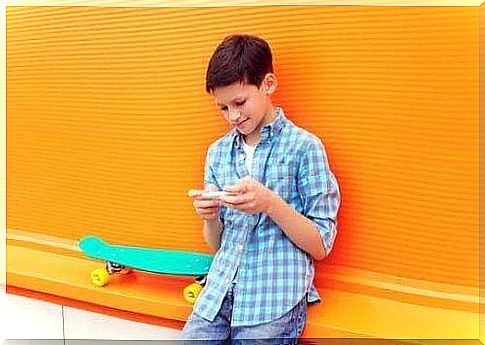 boy using phone