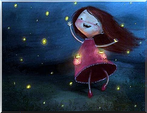 little girl dancing under the stars 