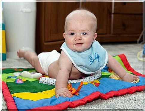 baby on blanket