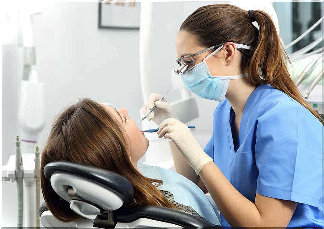 Woman at the dentist