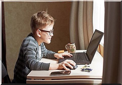 Boy at computer is example of entrepreneurial children