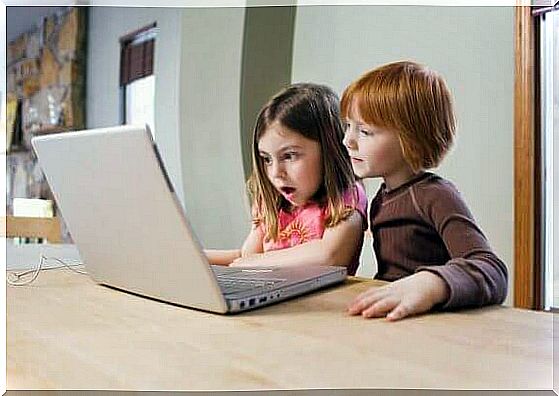 Children with computer