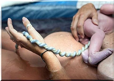 baby and umbilical cord