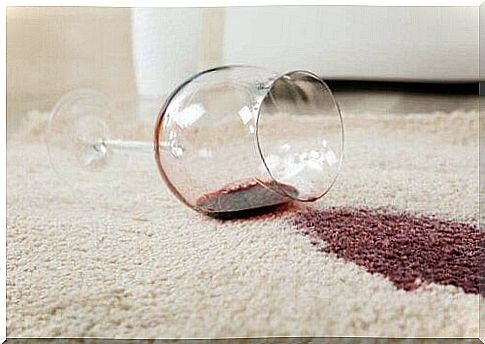 red wine spilled on carpet