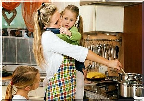 Busy mom cooks - stress easily arises when you can not work as a team