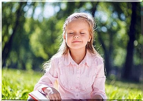 girl relaxing in nature