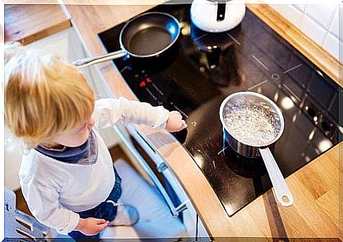 What should I do if my child has been scalded with boiling water?