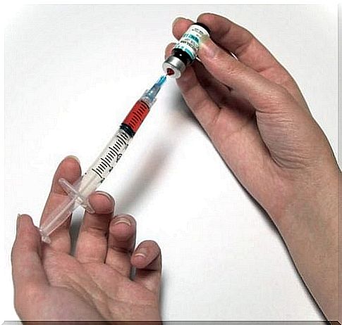 Syringe with the meningitis B vaccine