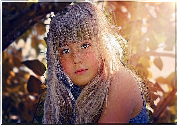 portrait of girl outside in sunshine