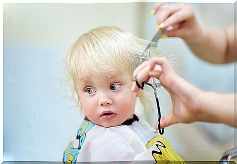 baby gets hair cut